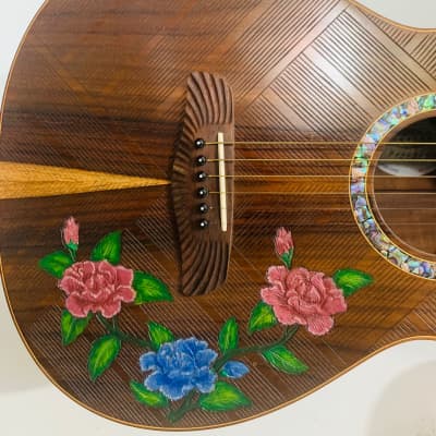 Blueberry Handmade Parlor Acoustic Guitar Floral Motif - Built to Order image 3
