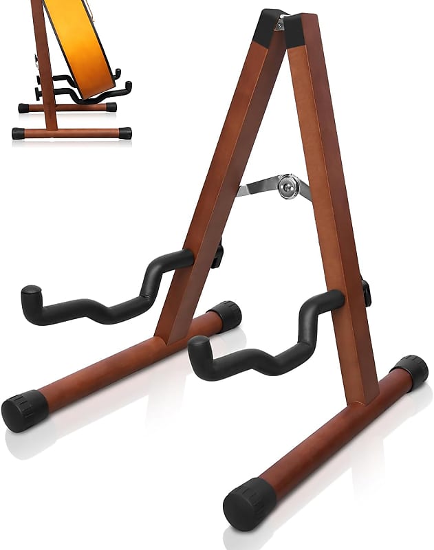 Acoustic Guitar Stand, A-Frame HardWood Floor Guitar Stand, | Reverb