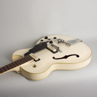 Guild  Starfire III White Thinline Hollow Body Electric Guitar (1964), ser. #28965, original black hard shell case. image 7