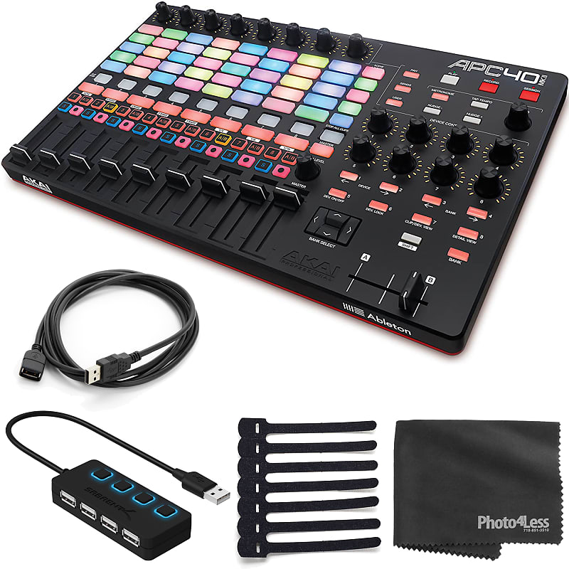 Akai Professional APC40 MKII Ableton Live Performance Controller + Ext Cable + 4-Port USB image 1