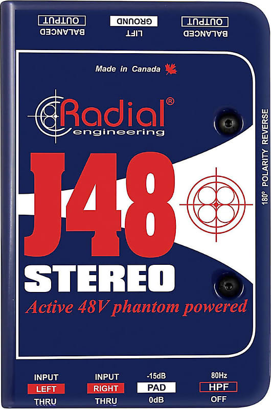 Radial R800 3002 J48 Stereo Phantom Powered Active Direct Box image 1