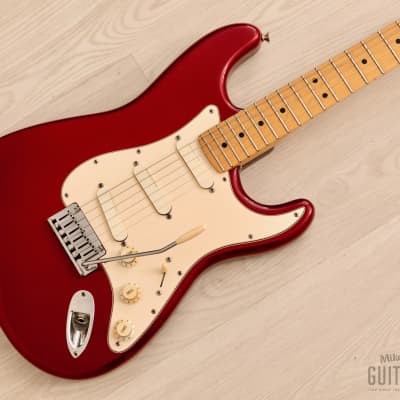 1989 Fender Stratocaster Plus Candy Apple Red w/ Lace Sensor Silver, 100% Original, Case & Strap for sale