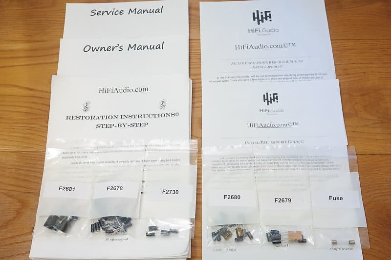 Sansui TU-717 restoration kit filter capacitor repair rebuild fix  			