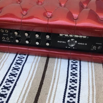 vintage 1960s Plush Tuck and roll Tube amp Red sparkle Royal 1060-S image 8