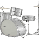 New Vox Telstar Limited Edition Silver 4pc Drum Set