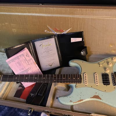 NEW ! 2023 Fender Custom Shop 62 HSS Stratocaster Heavy Relic - Surf Green - Modern Spec Authorized Dealer Handwound P/Us - Only 7.6 lbs image 13