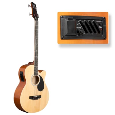 Glarry GMB101 4 string Electric Acoustic Bass Guitar w/ 4-Band Equalizer EQ-7545R 2020s - Burlywood image 5
