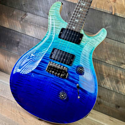 PRS Custom 24 Wood Library Flame Maple 10-Top  Stained Maple Neck Swamp Ash Back - Blue Fade 363699 image 19