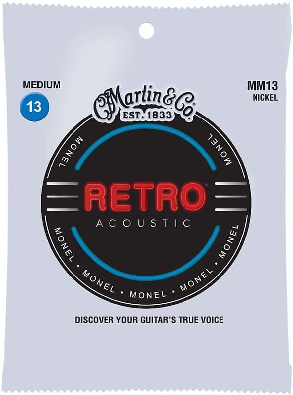 Martin Strings MM13 Retro Monel Acoustic Guitar Strings - Medium / Light - 13-56 image 1
