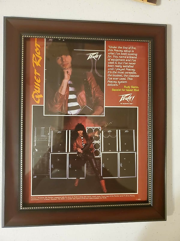 1984 Peavey Amps Promotional Ad Framed Rudy Sarzo Quiet Riot Original image 1