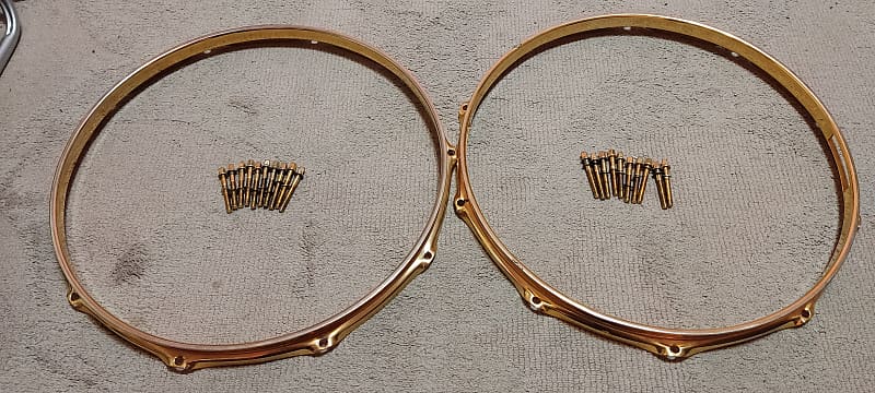 Gold plated Pearl super hoops and tuning screws image 1
