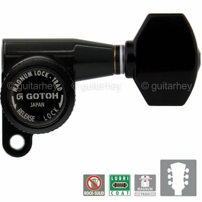 NEW Gotoh SG360-07 MGTB Locking Tuners Set w/ SMALL HEX Buttons 3x3 - BLACK