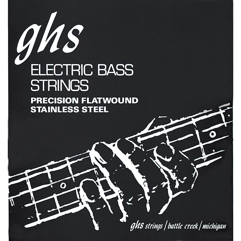 GHS 4 Srting Bass Precision Flat 45-105 Long Scale Plus 45-65-85-105 - String Set for 4 String Bass Guitar Bild 1