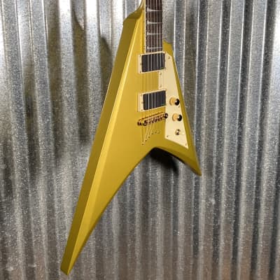ESP LTD KH-V Kirk Hammett V Gold Sparkle EMG Guitar & Case #0917 B Stock image 7