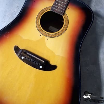 Luthier Special: Harmony / Teisco / Conrad MIJ Acoustic Guitar Husk Project (1970s Sunburst) image 4