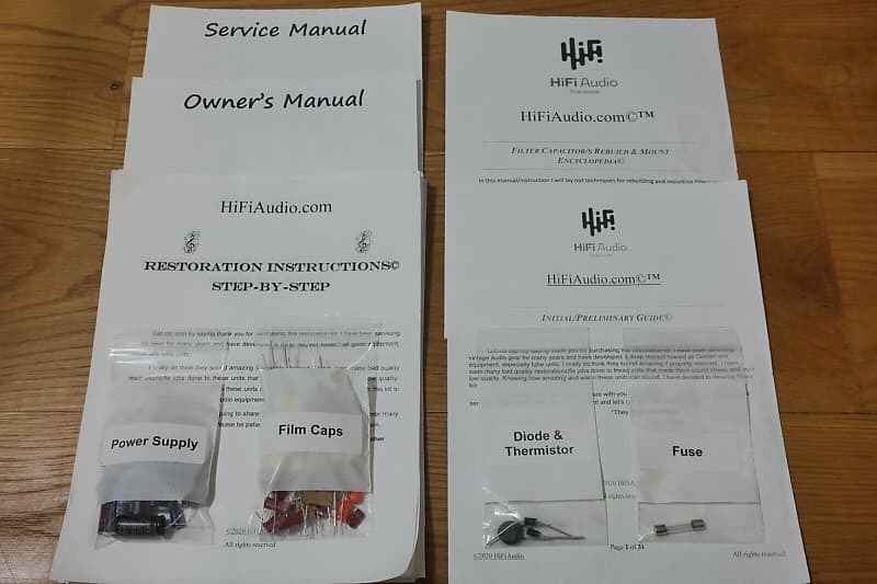 Sherwood S5000 restoration kit filter capacitor repair rebuild fix  			