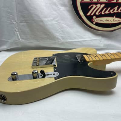 Fender Limited Edition American Vintage '52 Telecaster Korina Guitar with Case - non-original volume pot/knob - 2015 - Blackguard Blonde / Maple image 9