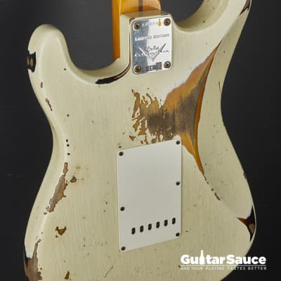Fender Custom Shop 56 Stratocaster Heavy Relic Aged India Ivory Over 2 Tone Sunburst 2022 Used (cod.1378UG) image 12