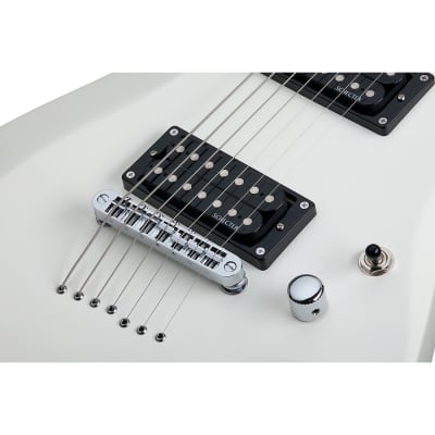 Schecter Guitars 438 C-7 Deluxe 7-String Guitar, Rosewood Fretboard, Satin White image 12