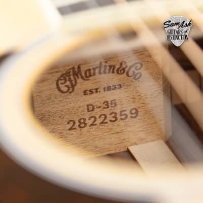 Martin D 35 Dreadnought Left Handed Acoustic Guitar Serial 2822359 image 7
