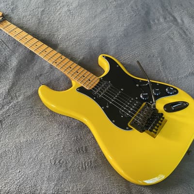 2023 Del Mar Lutherie Surfcaster Strat Floyd Rose Graffiti Yellow - Made in USA image 14