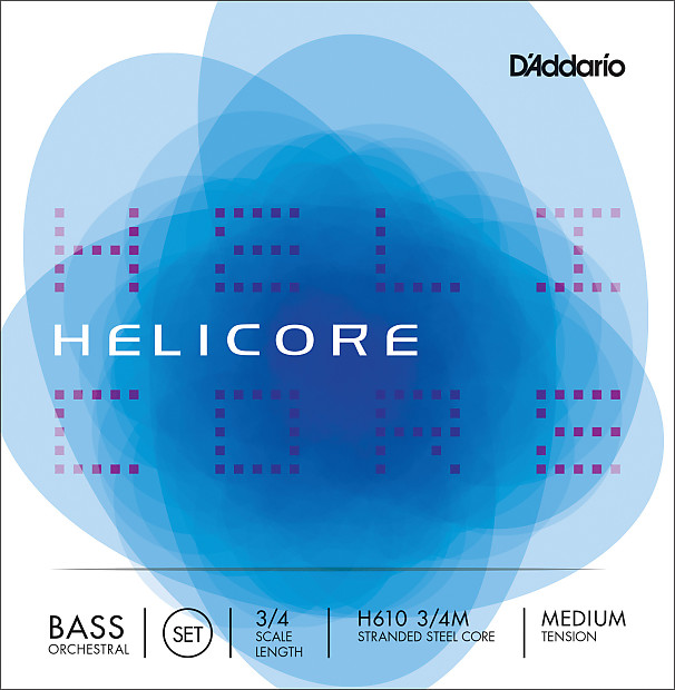 D'Addario Helicore Orchestral Bass String Set, 3/4 Scale, Medium Tension image 1