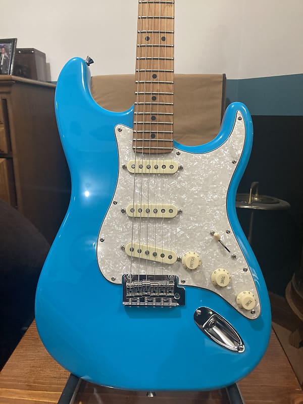 Fender Stratocaster/strat/st  6.5# PC Miami Blue Roasted Maple Neck Fender 57/62 Pickups image 1