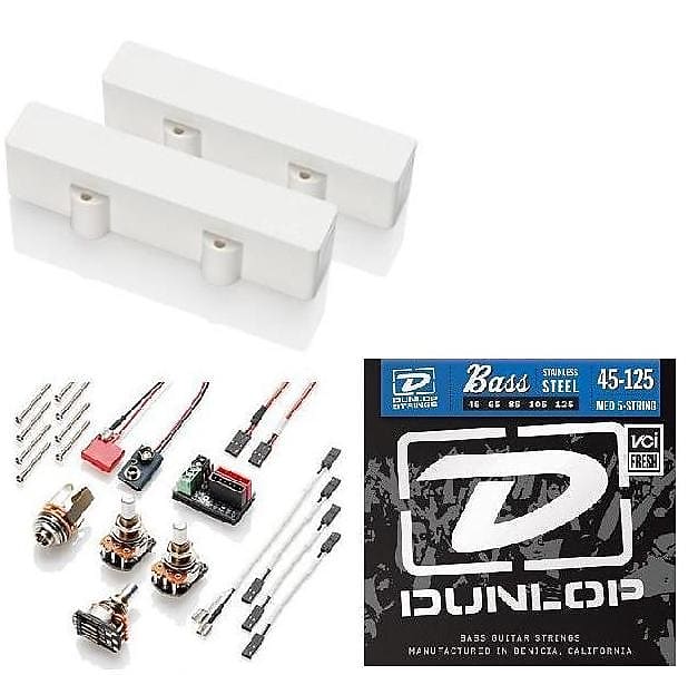 EMG J5 Set White 5 String Jazz Bass Pickups ( 1 FREE SET OF