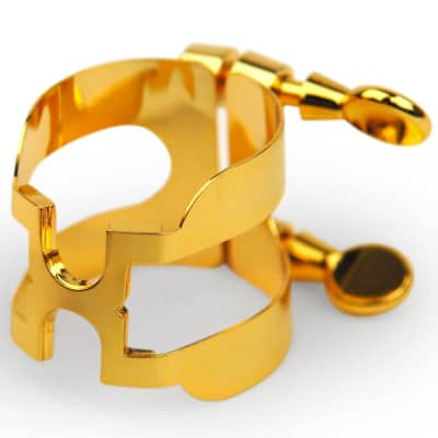 Rico Tenor Sax H-Ligature & Cap for Hard Rubber Mouthpieces Gold Plated image 4