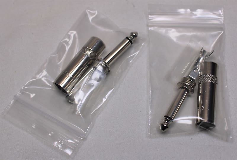 (2) Two Genuine REAN by NEUTRIK NYS224 MONO 1/4&quot; Cable Connector Silver  			