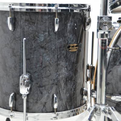 USED Pearl Masters Maple/Gum Music City Custom 4pc Drum Kit "Black Diamond Pearl" image 4