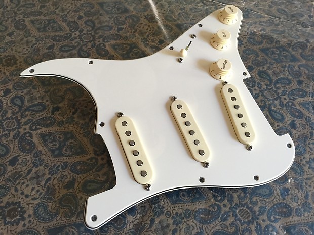 Arcane Inc. 69' Experience Fender Stratocaster Pre-Wired Pick Guard 2015 Aged White image 1