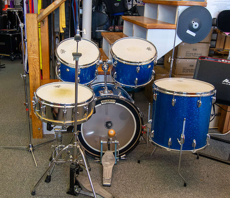 Slingerland Drum Set 60s-70s Blue/Metal Flake image 1