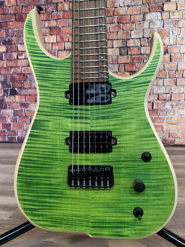Skervesen Guitars Raptor-7 2022 - Lime Green image 1