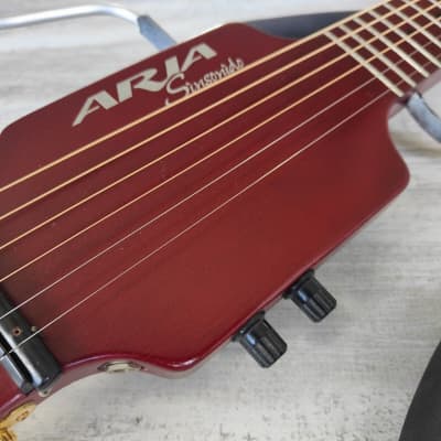 2002 Aria Sinsonido Solo Ette Silent Acoustic Guitar (Red) image 3