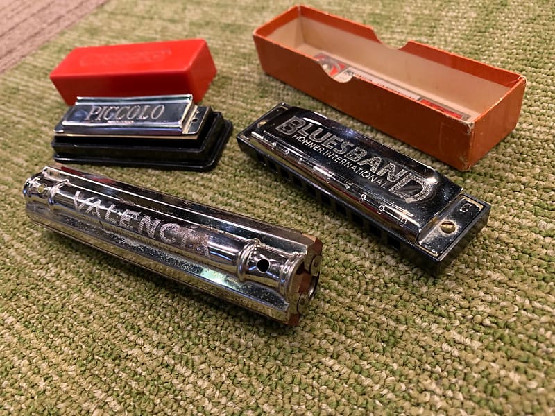 Vintage Piccolo, Hohner and Valencia Harmonica Lot Made in East Germany image 1