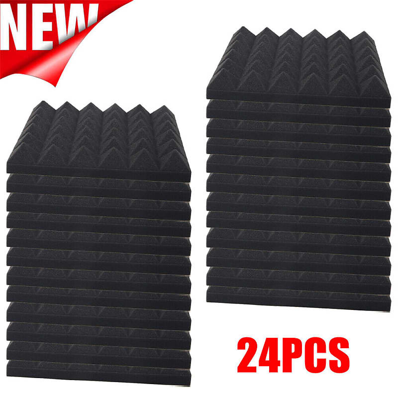 Thick Acoustic Foam Panels, 12 X 12 X 2 Inch 18 Pcs Broadband Sound  Absorbing Foam, Dense Soundproof Padding Tile, Recording Studio Foam  Absorber, Groove Decorative 3D Wall Ceiling Panel