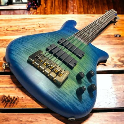 Spector USA NS-5, Custom Matte Green-Blue Burst / Pau Ferro / Haz-Lab *Bass Central Exclusive *RARE! image 3
