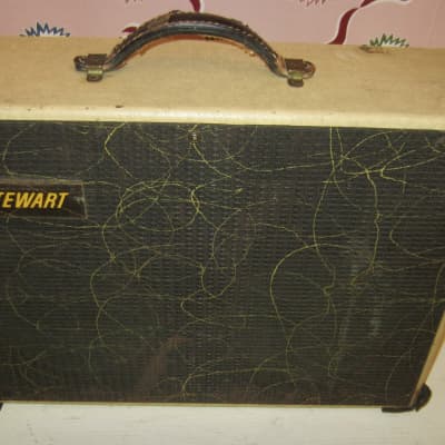 Vintage 1960s Stewart Combo Amp  - White and Black 2 x 8
