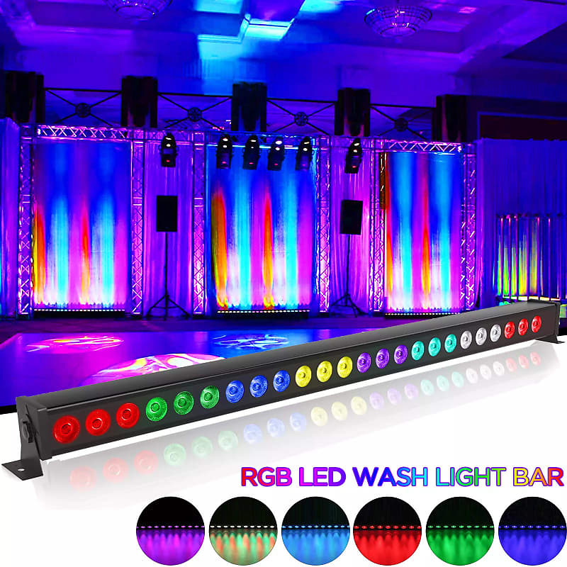 Waterproof RGB Wall Wash Light Bar 24LED DMX Stage DJ Beam Lighting