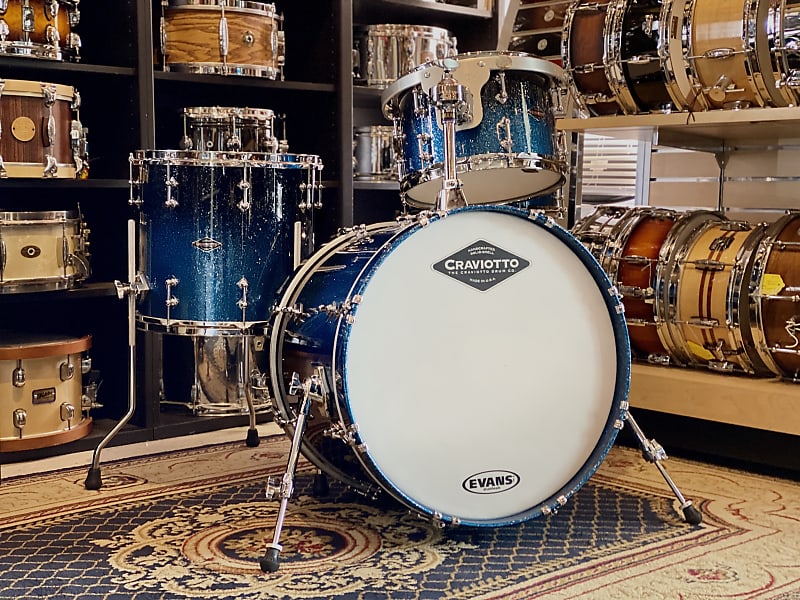 Craviotto Custom Shop Solid Shell Poplar Kit in Evening Sparkle Lacquer - 4pc 12,14,20, 14SD image 1