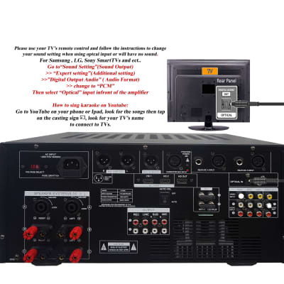 IDOLmain IP-5900 Professional 6000W Karaoke Mixing Amplifier/w Echo & Delay Control, Optical/HDMI image 3