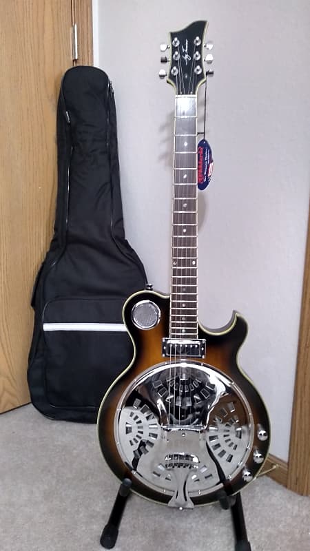 Jay Turser Set Neck JT-RES-Deluxe Antique Sunburst Resonator | Reverb