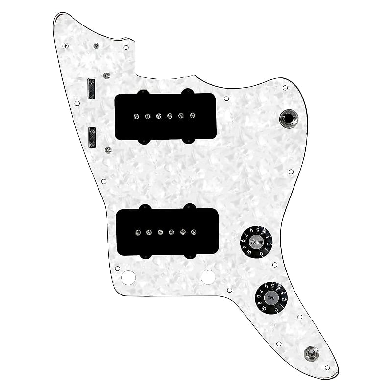 920D Custom Upgrade Jazzmaster Vintage Loaded Pickguard Black / White Pearl image 1