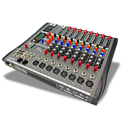 Aveek Professional Audio Mixer, Sound Board Mixing Console with 5 Channel  Digital USB Bluetooth Reverb Delay Effect, Input 48V Phantom Power Stereo  DJ