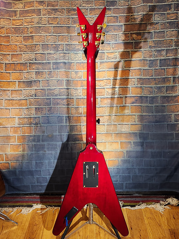 Extremely RARE Dean 2022 Miyako Love Bites Signature V Select STUNNING  Flamed Crimson-Superb Build Quality-Providence Gig Bag