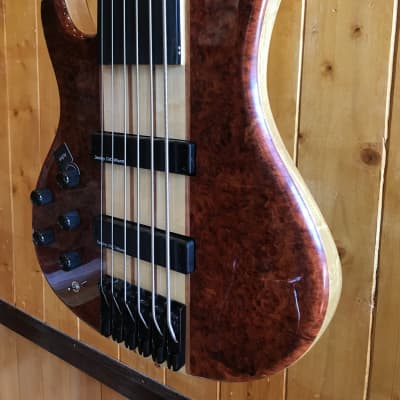 Wolf S9-6 6 String Fretless Bass (Left Handed) - Quilted Bubinga (#2) image 3
