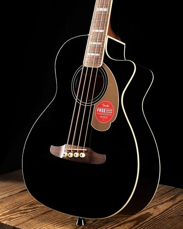 Fender California Series Kingman Bass V2 4-String Spruce / Mahogany with  Walnut Fretboard Black