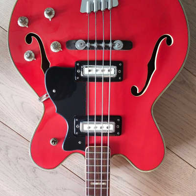 Columbus Hollowbody Bass early 70s Red image 5