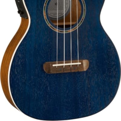 Fender Dhani Harrison Acoustic Electric Ukulele Walnut Fingerboard, Sapphire Blue image 11
